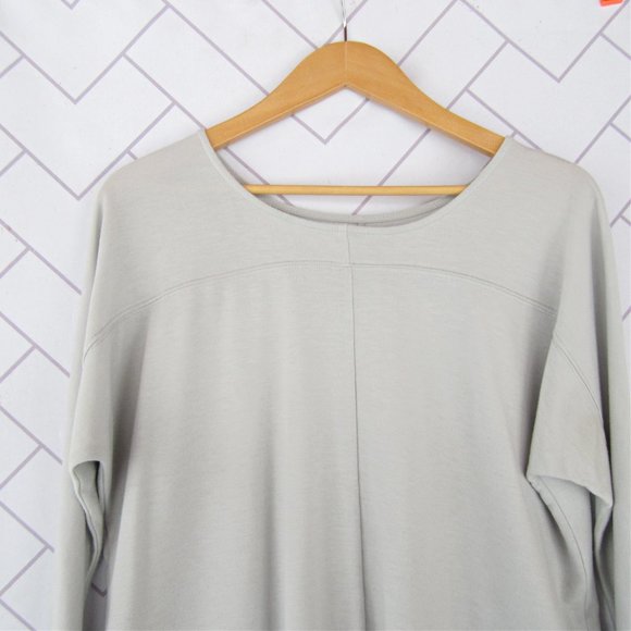 Olivia Sky Split Back Chiffon and Jersey Top sz Lg - Picture 2 of 9